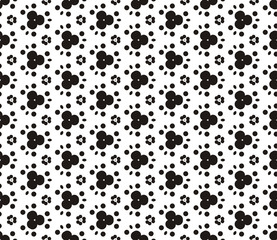 Black and white seamless pattern with polka dots, spots, points and circles. For printing on fabric, paper, textiles, scrapbooking