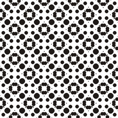 Black and white seamless pattern with polka dots, spots, points and circles. For printing on fabric, paper, textiles, scrapbooking