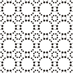 Black and white seamless pattern with polka dots, spots, points and circles. For printing on fabric, paper, textiles, scrapbooking