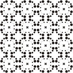 Black and white seamless pattern with polka dots, spots, points and circles. For printing on fabric, paper, textiles, scrapbooking