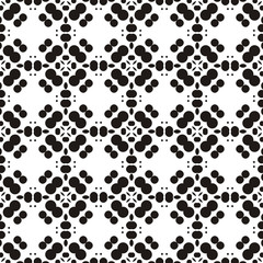 Black and white seamless pattern with polka dots, spots, points and circles. For printing on fabric, paper, textiles, scrapbooking