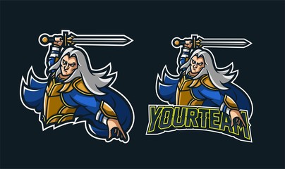 elves knight esport gaming mascot logo template