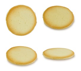 Set of Cheese Cream Crackers on White Background