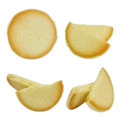 Set of Cheese Cream Crackers on White Background