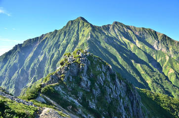 鹿島槍ヶ岳の南峰と北峰