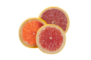 Grapefruits on white background
