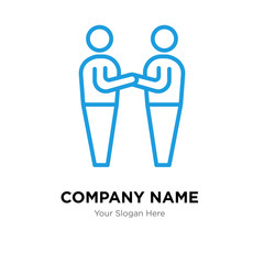 Friendship company logo design template, colorful vector icon for your business, brand sign and symbol