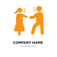 Couple Arguing company logo design template, colorful vector icon for your business, brand sign and symbol