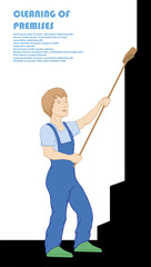 Drawing characters cleaners are cleaning