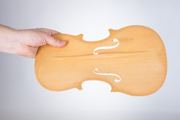 Back side of a violin belly
