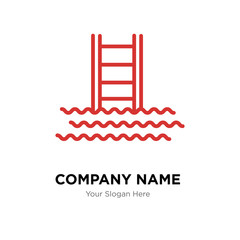 Swimming pool company logo design template, colorful vector icon for your business, brand sign and symbol