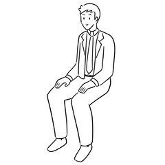 vector of office worker sitting