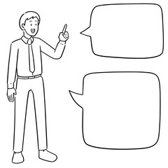 vector set of businessman talking