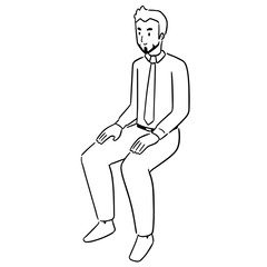 vector of office worker sitting