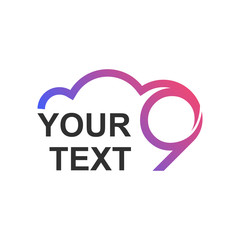 Creative abstract number nine cloud vector logo design template element. Colorful concept icon
