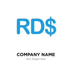 Dominican Republic currency company logo design template, colorful vector icon for your business, brand sign and symbol