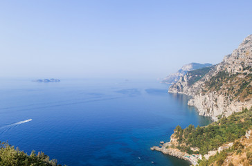 Fototapeta na wymiar The Amalfi Coast. View from the observation deck near Positano. Italy