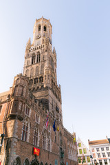 Obraz premium Provincial court in the old city center of Bruges. Traditional medieval architecture in the old town of Bruges (Brugge), Belgium. 