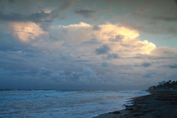 Deerfield Beach, Florida Overlooking the Atlantic Ocean at Dusk