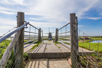 Obraz premium Dutch windmill Het Noorden at the wadden island Texel in the Netherlands.