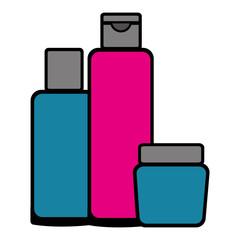 set bottles products beautiful vector illustration design