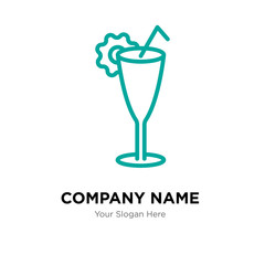 Cocktail glass company logo design template, colorful vector icon for your business, brand sign and symbol