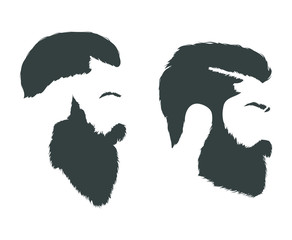 Hair and beards, vector set
