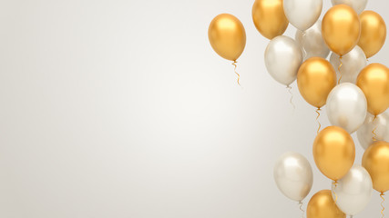 Gold and silver balloons background