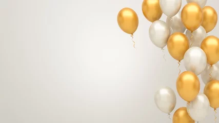 Fotobehang Gold and silver balloons background © md3d