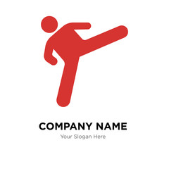 Judo fighter company logo design template, colorful vector icon for your business, brand sign and symbol
