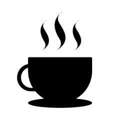 Vector Illustration A Cup of Coffee. Cup in Black and White