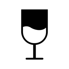 Vector Illustration Glass of Wine. Glass Icon in Black and White