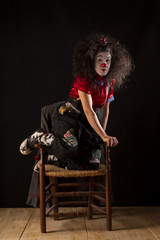 Payaso en una sesión de estudio