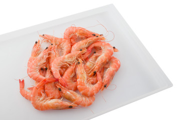 Cooked Prawns or Tiger Shrimps in A Tray