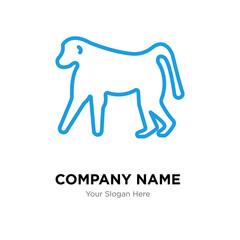 baboon company logo design template, colorful vector icon for your business, brand sign and symbol