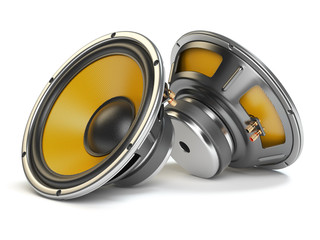 Loudspeakers isolated on white background.