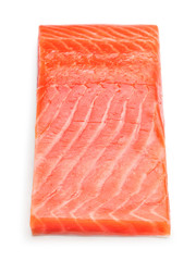 raw salmon fillet isolated on white background