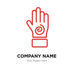Hand with an spiral company logo design template, colorful vector icon for your business, brand sign and symbol