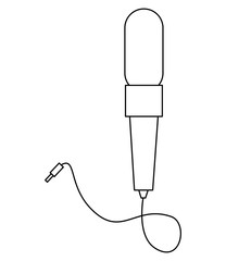 microphone voice sound cable plug vector illustration thin line