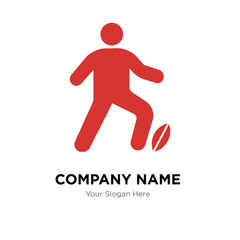 Man Playing Rugby company logo design template, colorful vector icon for your business, brand sign and symbol