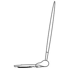 paint brush color spot artistic vector illustration thin line