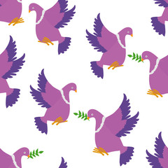 Seamless pattern with birds