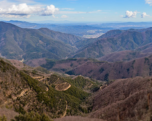 Fototapeta na wymiar Aerial view of the Guilleries Mountains, Catalonia