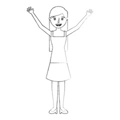 young girl celebrating avatar vector illustration design