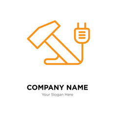 Hammer company logo design template, colorful vector icon for your business, brand sign and symbol