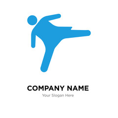 Girl kicking company logo design template, colorful vector icon for your business, brand sign and symbol