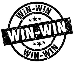 win-win round grunge black stamp