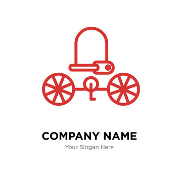 Bike Lock Company Logo Design Template, Colorful Vector Icon For Your Business, Brand Sign And Symbol