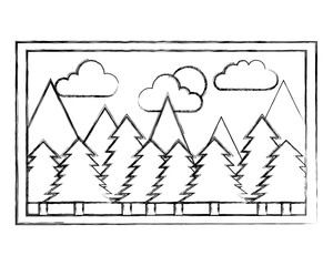 picture landscape work art icon vector illustration design