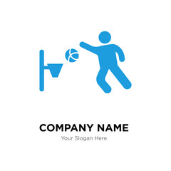 Basketball Player company logo design template, colorful vector icon for your business, brand sign and symbol